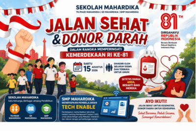 Jalan Sehat dan Donor Darah Sekolah Mahardika : Semarak Kemerdekaan RI ke-81, Sehat Bersama, Peduli Sesama